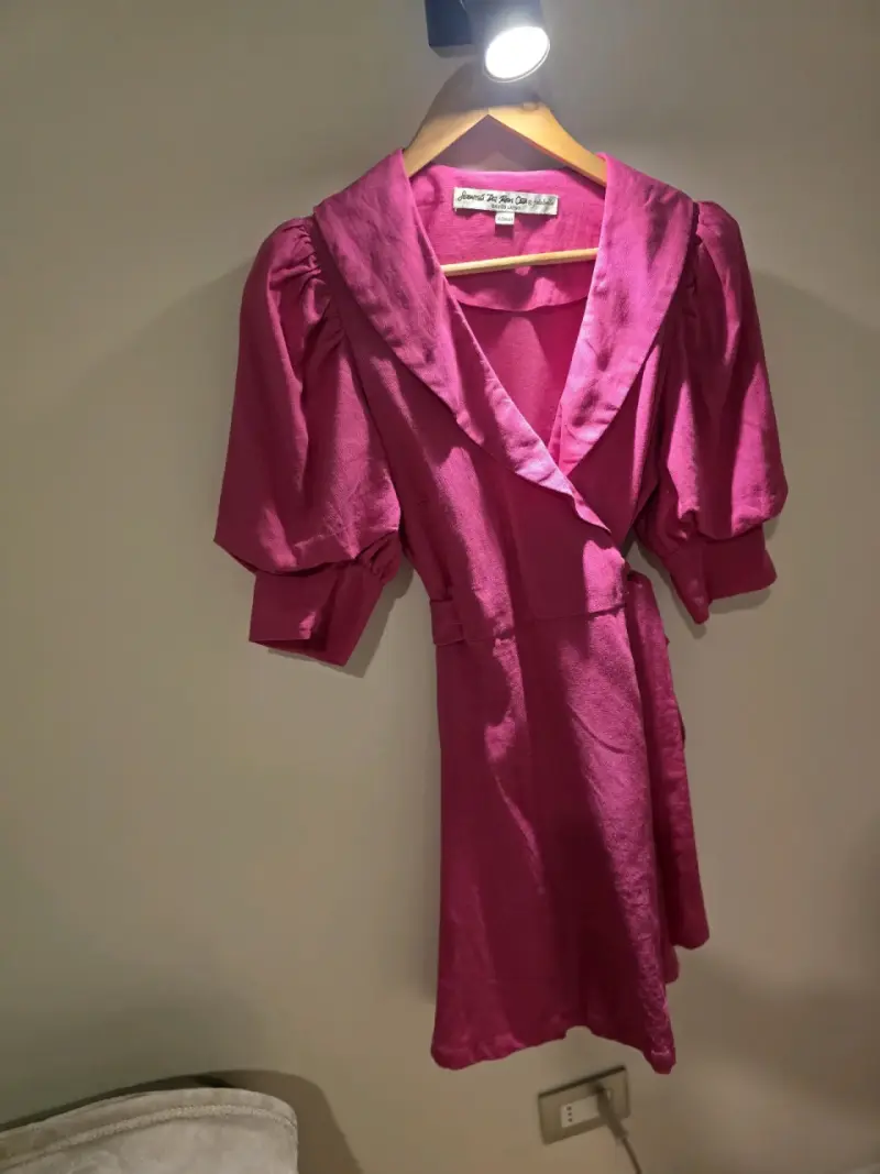 Vestido 100% lino fucsia - 2