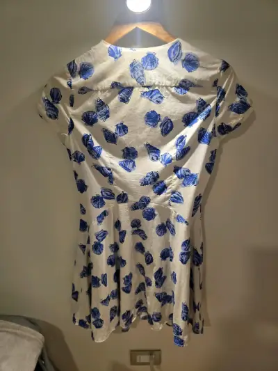 Vestido Zara blanco con estampado azul - miniatura 6