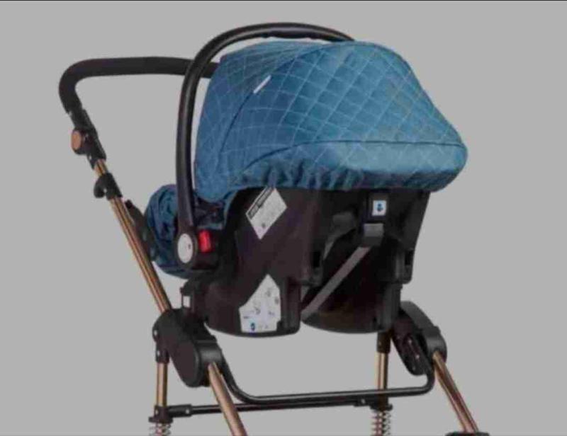 Coche para bebé azul y naranja - 3