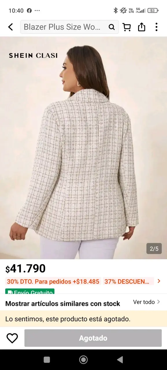 Blazer tejido blanco Shein - 2