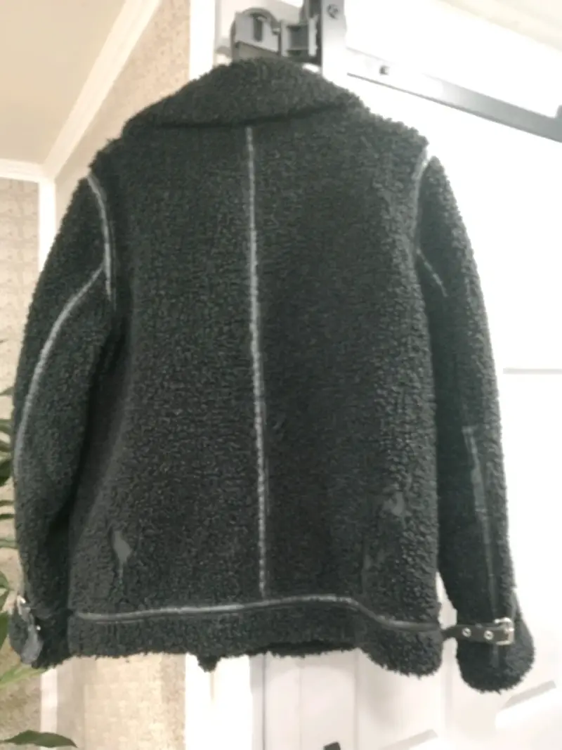 Chaqueta de lana negra con zipper - 3