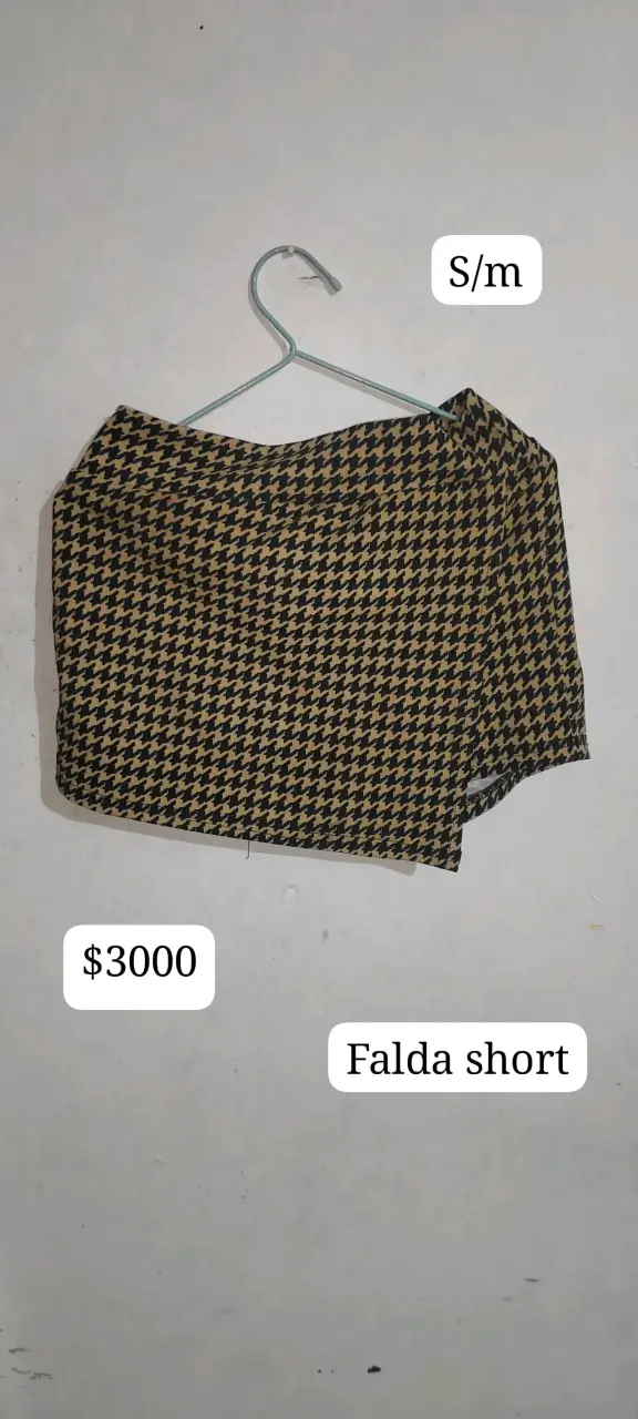 Falda short estampado cuadros