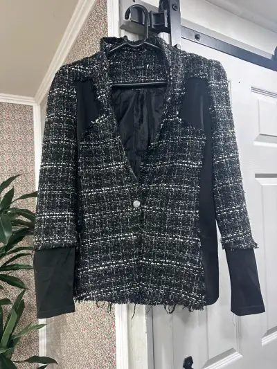 Blazer tweed negro y blanco - miniatura 1
