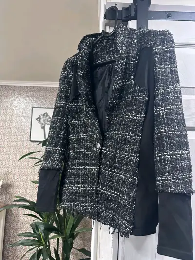 Blazer tweed negro y blanco - miniatura 3