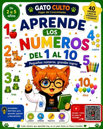 Libro Aprender los Números 1-10 con Gato Culto - miniatura 1