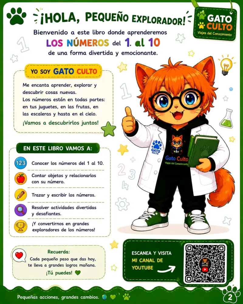 Libro Aprender los Números 1-10 con Gato Culto - 2