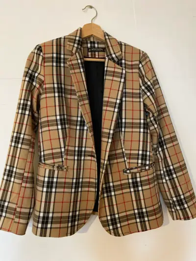 Blazer de cuadros beige - miniatura 1