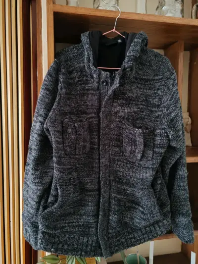 Chaqueta de lana gris jaspeada hombre M - miniatura 1