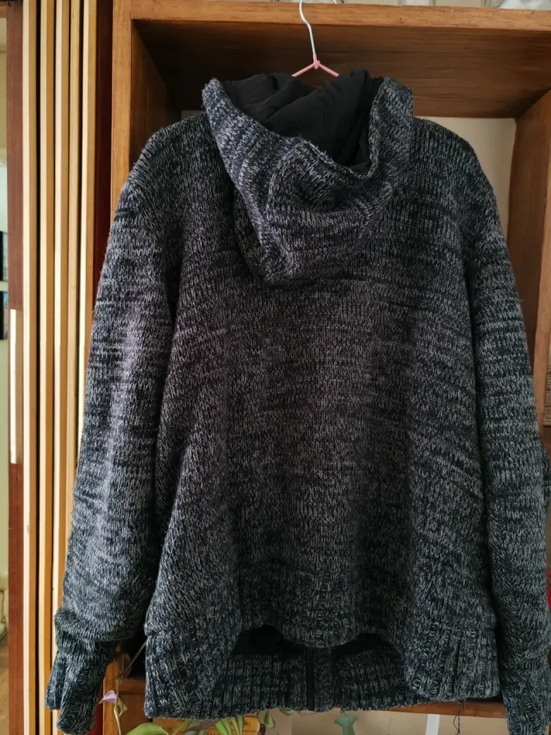 Chaqueta de lana gris jaspeada hombre M - 2