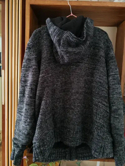 Chaqueta de lana gris jaspeada hombre M - miniatura 2