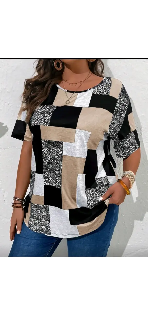 Polera estampada blanco y negro talla XXL nueva