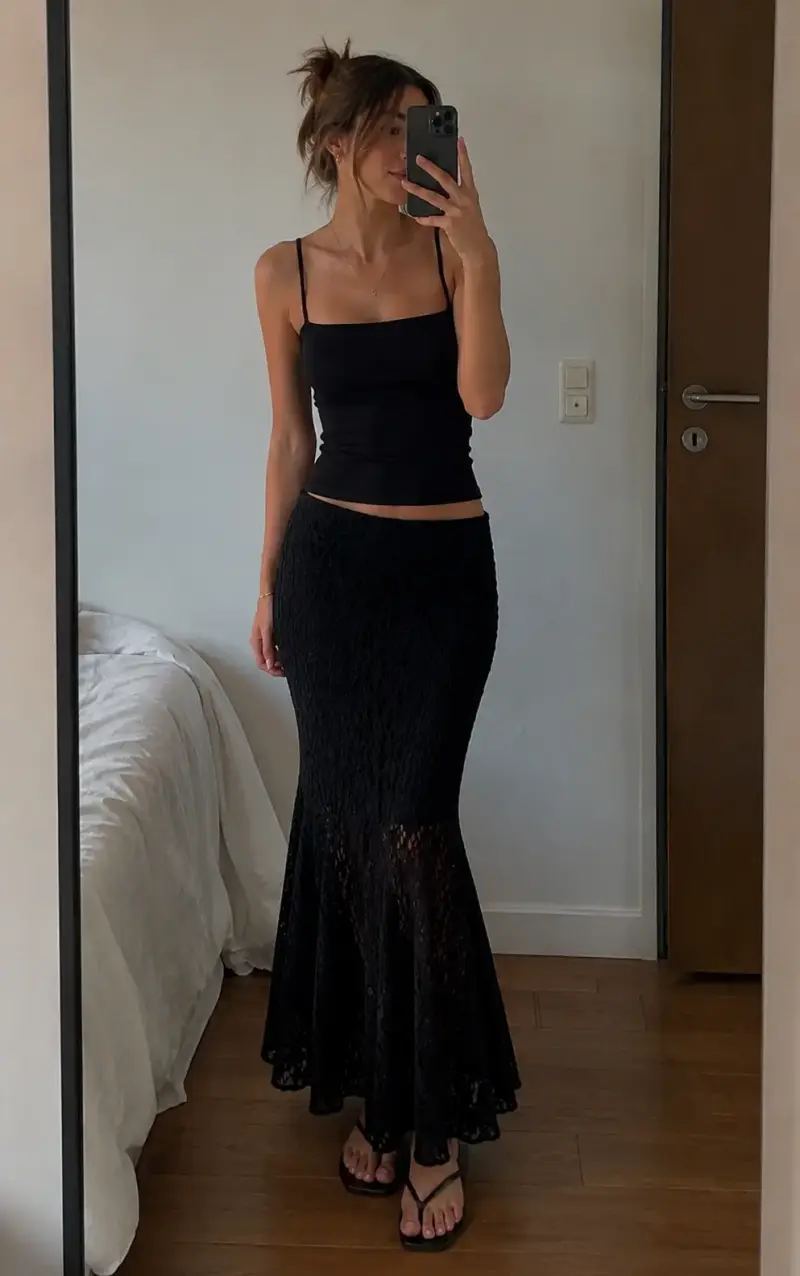 Falda Encaje negra