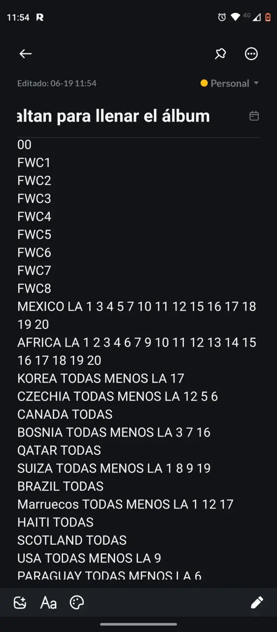 Para completar el album