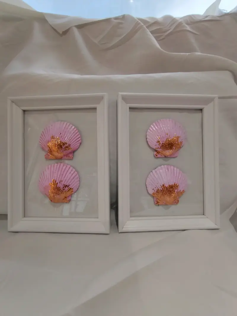 Triptico de cuadros con conchas - 4
