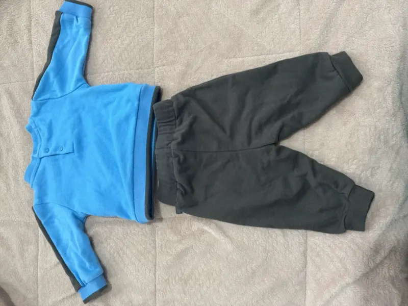 Conjunto infantil polar azul y gris - 2