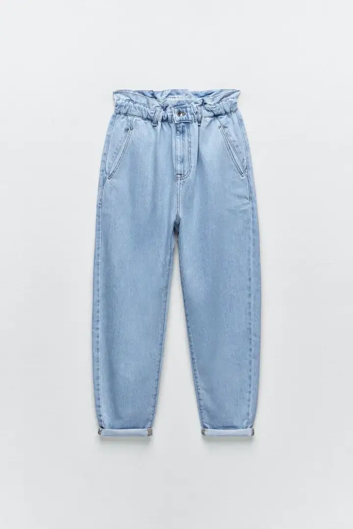 Jeans azules tiro alto Zara - 3