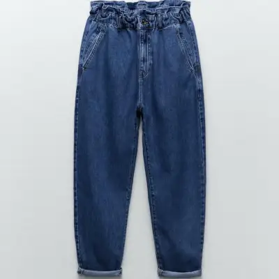 Jeans azul de tiro alto - miniatura 2