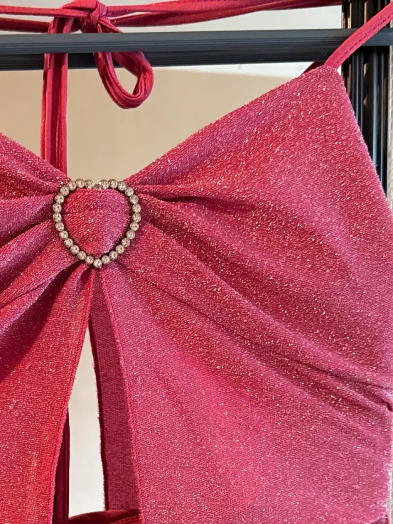 Top fucsia brillante con corazón - 2