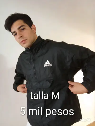 Cortaviento negro Adidas talla M - miniatura 2