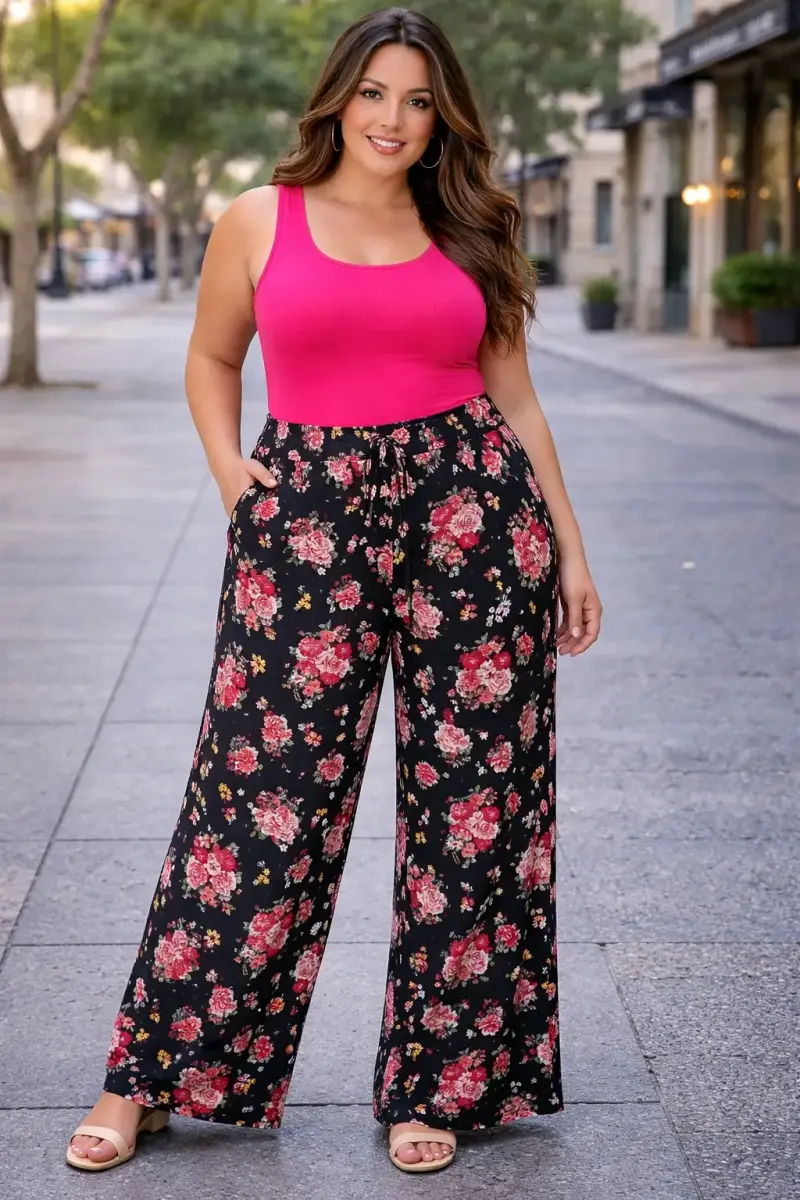 Pantalones palazzo floreados 3xl - 2