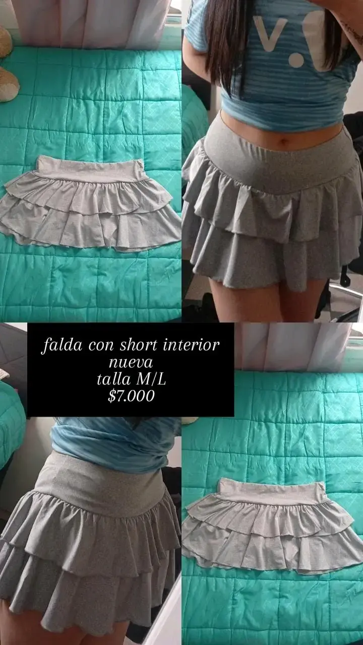 Falda gris con shorts