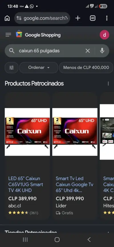 Smart Caixun Led 65" UHD 4K Android Google✨️ - miniatura 1
