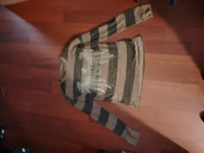 Sweater de rayas marrón y negro Y2K - miniatura 1