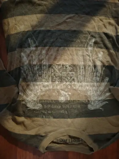 Sweater de rayas marrón y negro Y2K - miniatura 2