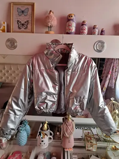 Chaqueta corta plateada - miniatura 1