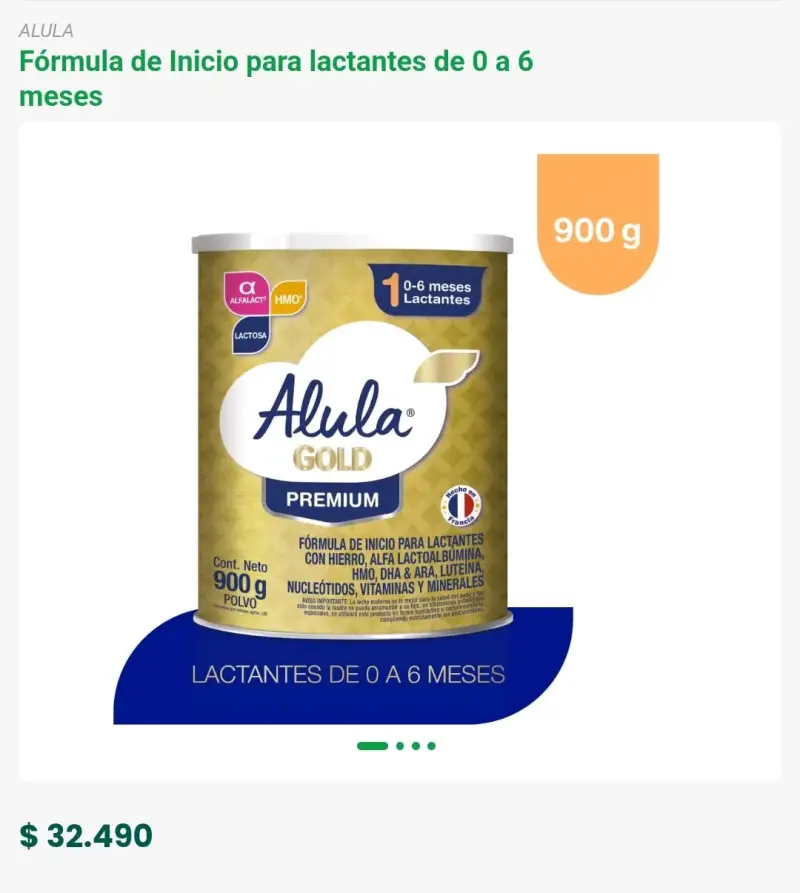 Fórmula lactantes 0-6 meses Alula