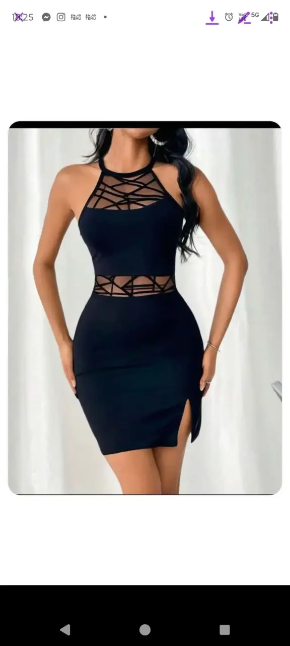 Vestido negro elegante con encaje