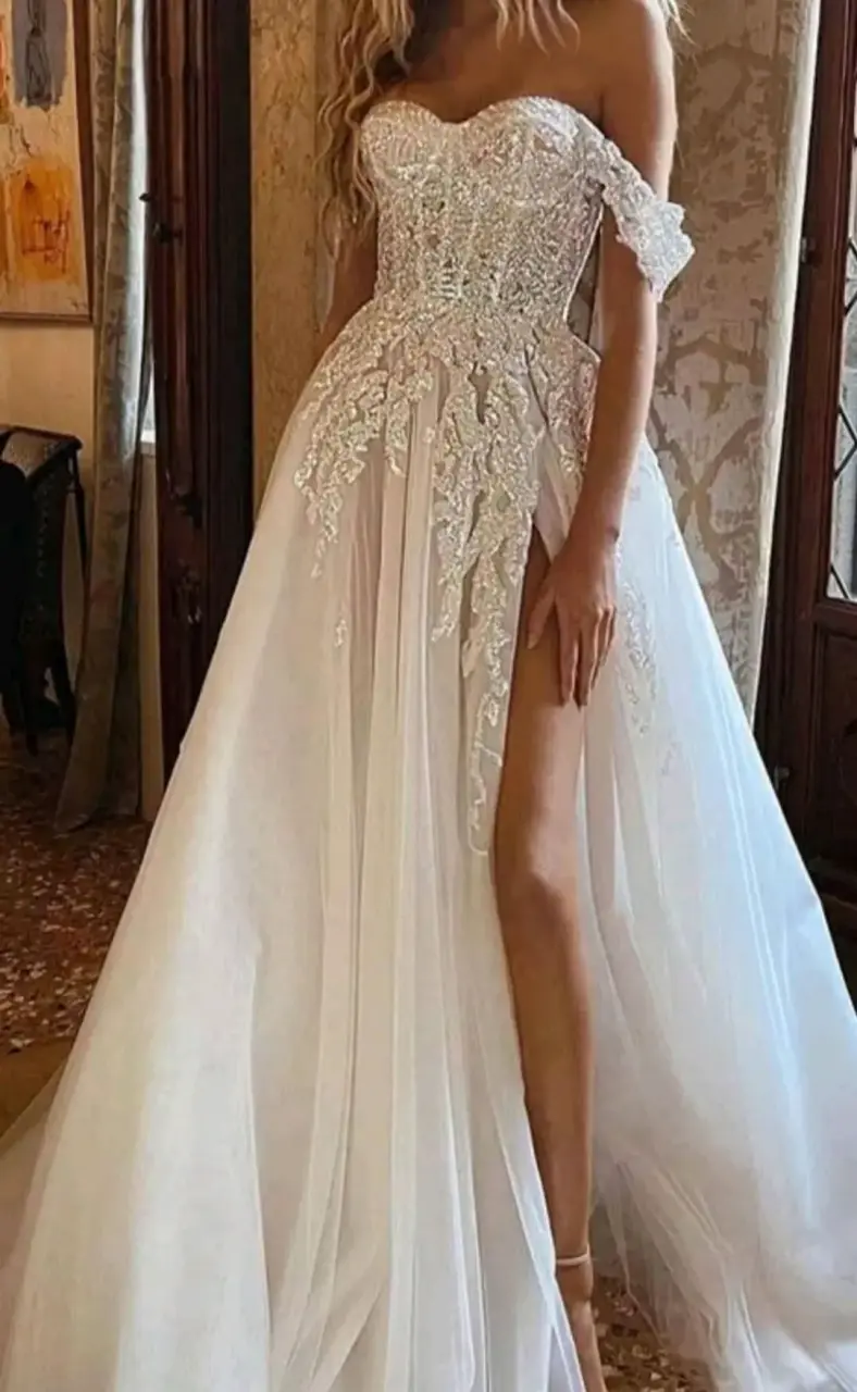 Vestido de novia encaje blanco - 1