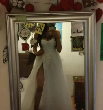 Vestido de novia encaje blanco - miniatura 2