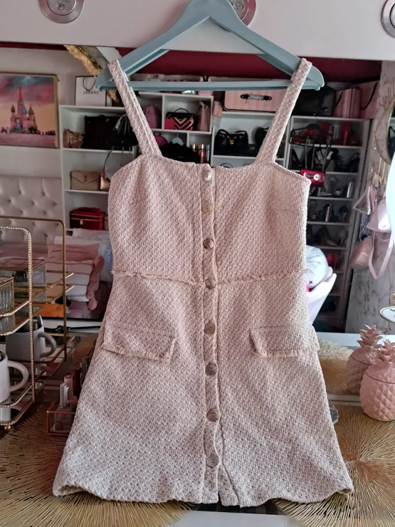 Vestido beige Zara talla M - 1