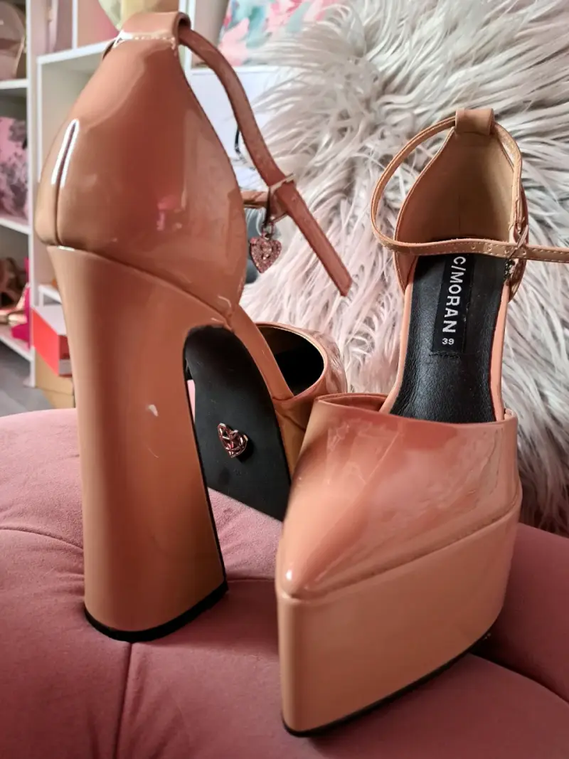 Tacones Cmoran nude con plataforma talla 38 - 3