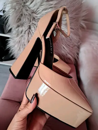 Tacones Cmoran nude con plataforma talla 38 - miniatura 5