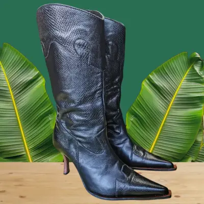Botas  negras de cuero - miniatura 2