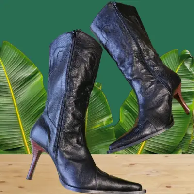 Botas  negras de cuero - miniatura 4