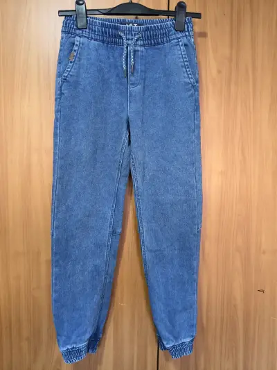 Pantalon niño jogger de mezclilla azul - miniatura 1