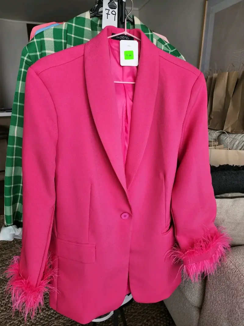 Blazer Italiano talla M fucsia Nuevo - 1
