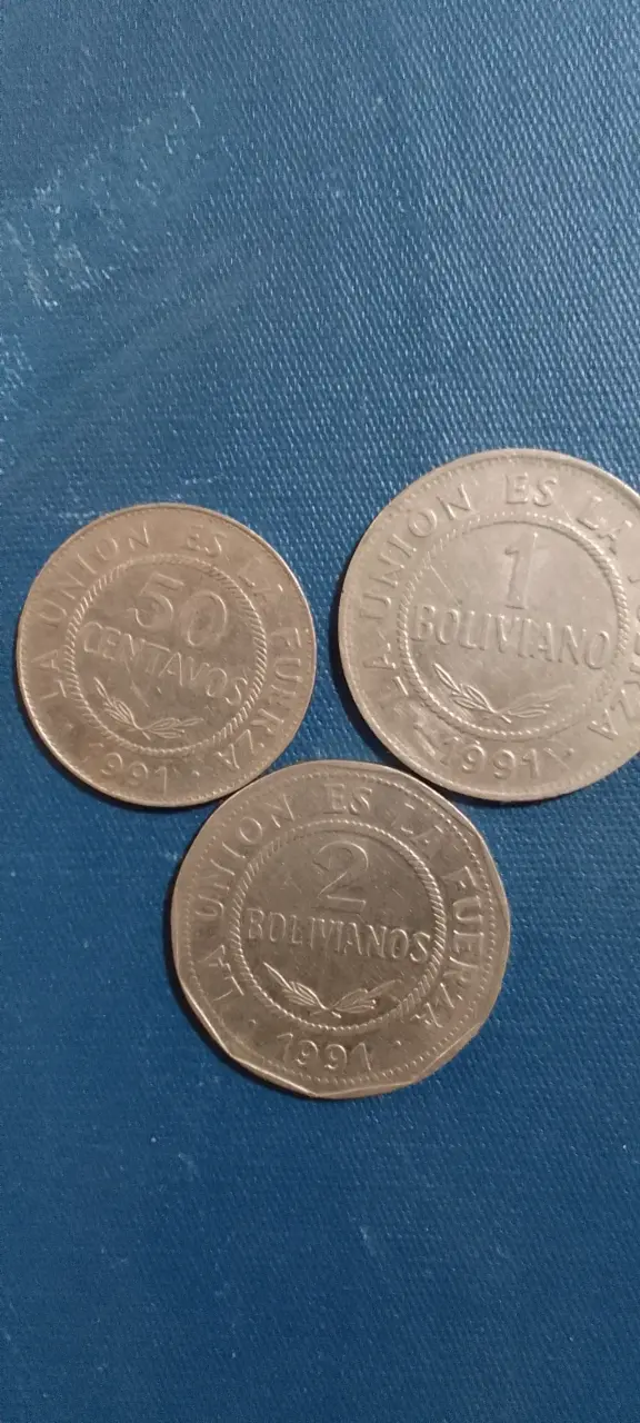 Monedas Bolivia año 1991 - 1