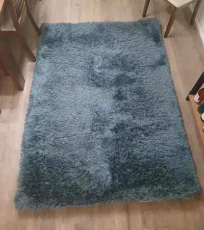 Alfombra shaggy turquesa - miniatura 1
