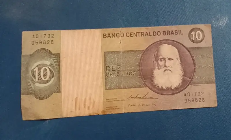 Billete de Brasil 10 cruzeiros 1974 - 1