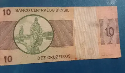 Billete de Brasil 10 cruzeiros  1974 - miniatura 2