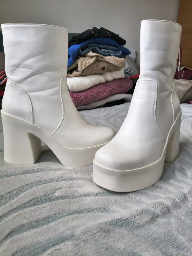 Botines blancos de plataforma - 1