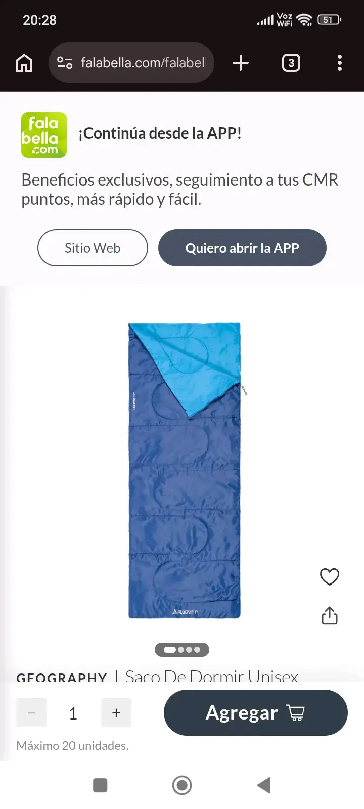 Saco de dormir Geography azul - 2