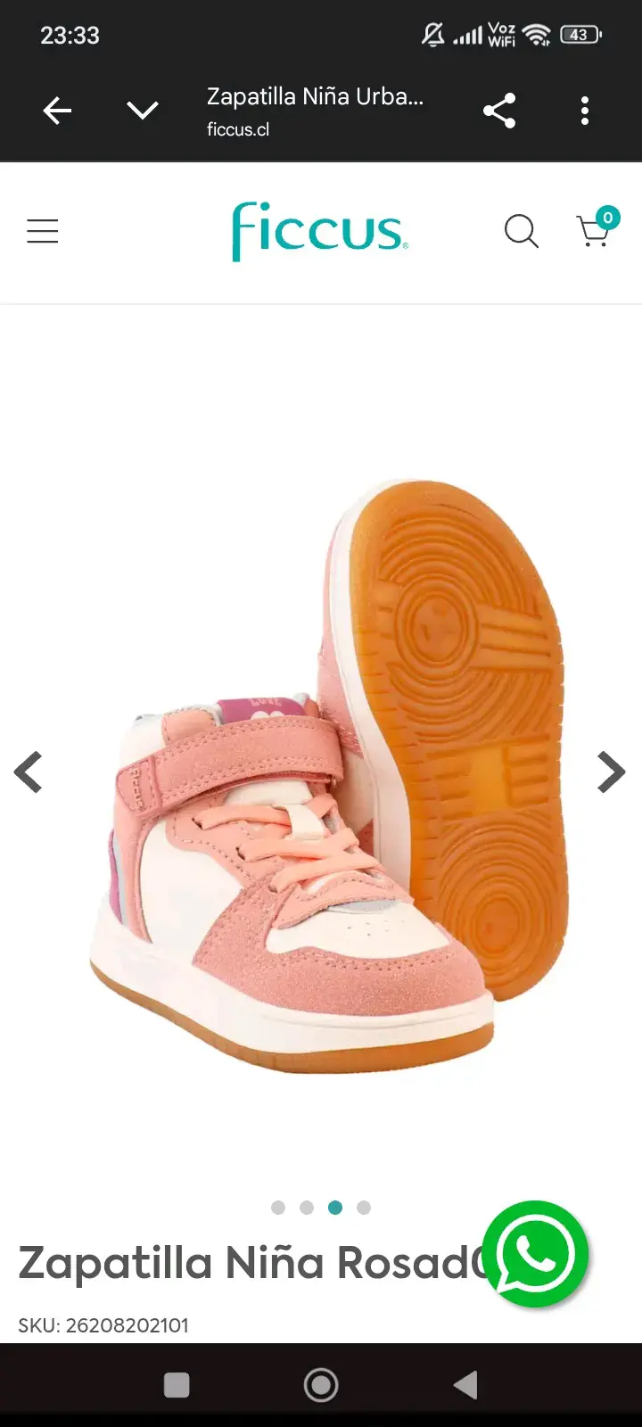 Zapatillas niña rosadas