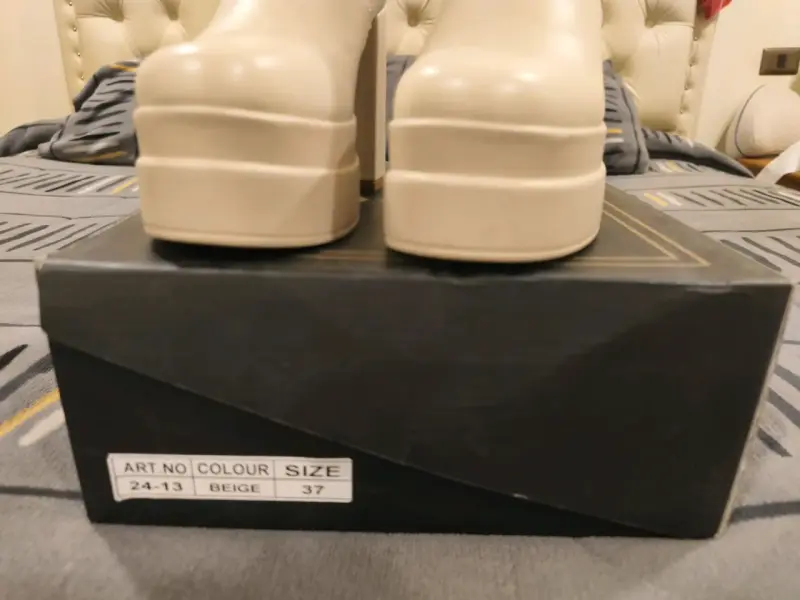 Botines de plataforma beige - 5