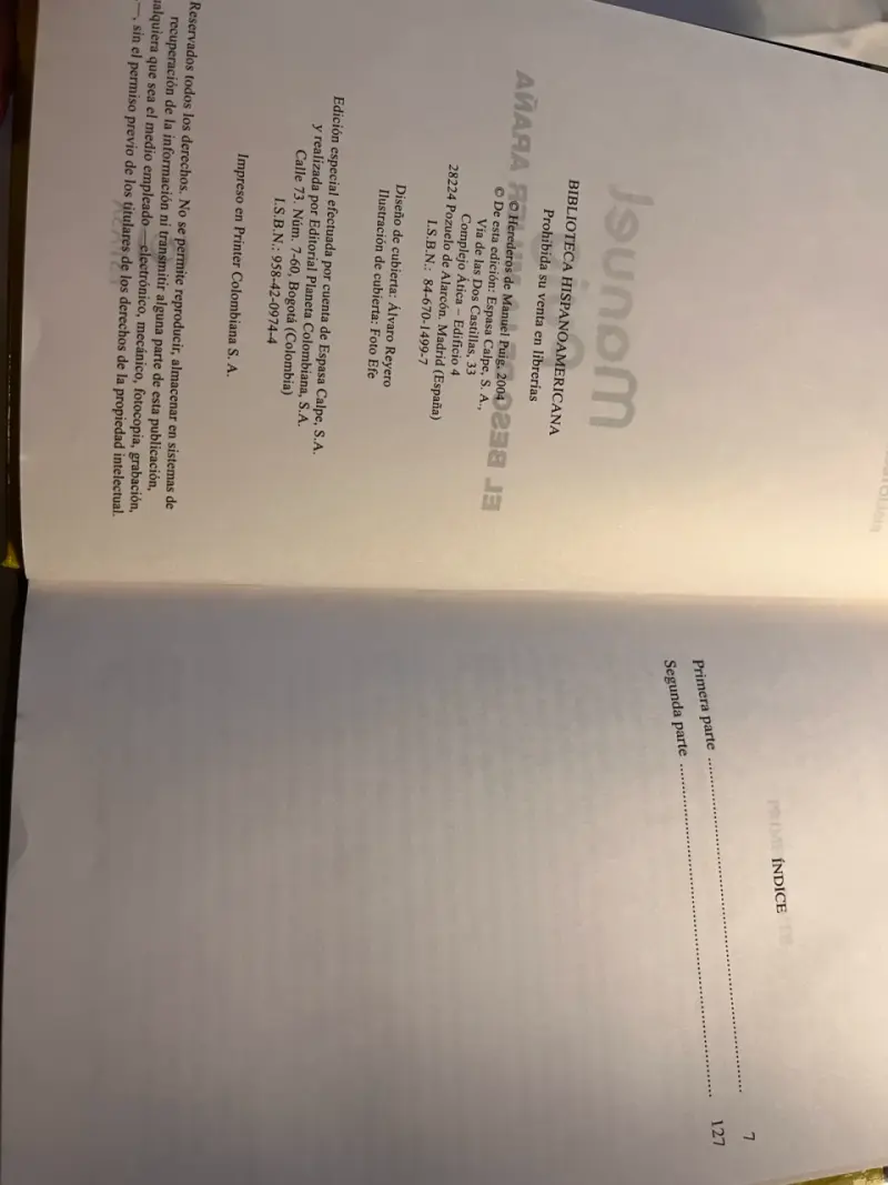 Libro 'El Beso de la Mujer Araña' - 4