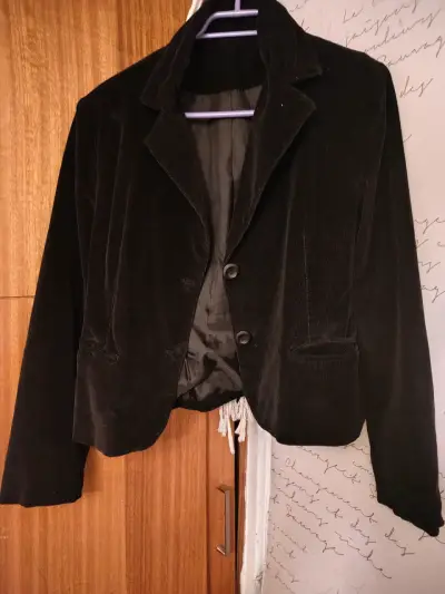 Blazer negro tipo cotelé - miniatura 1